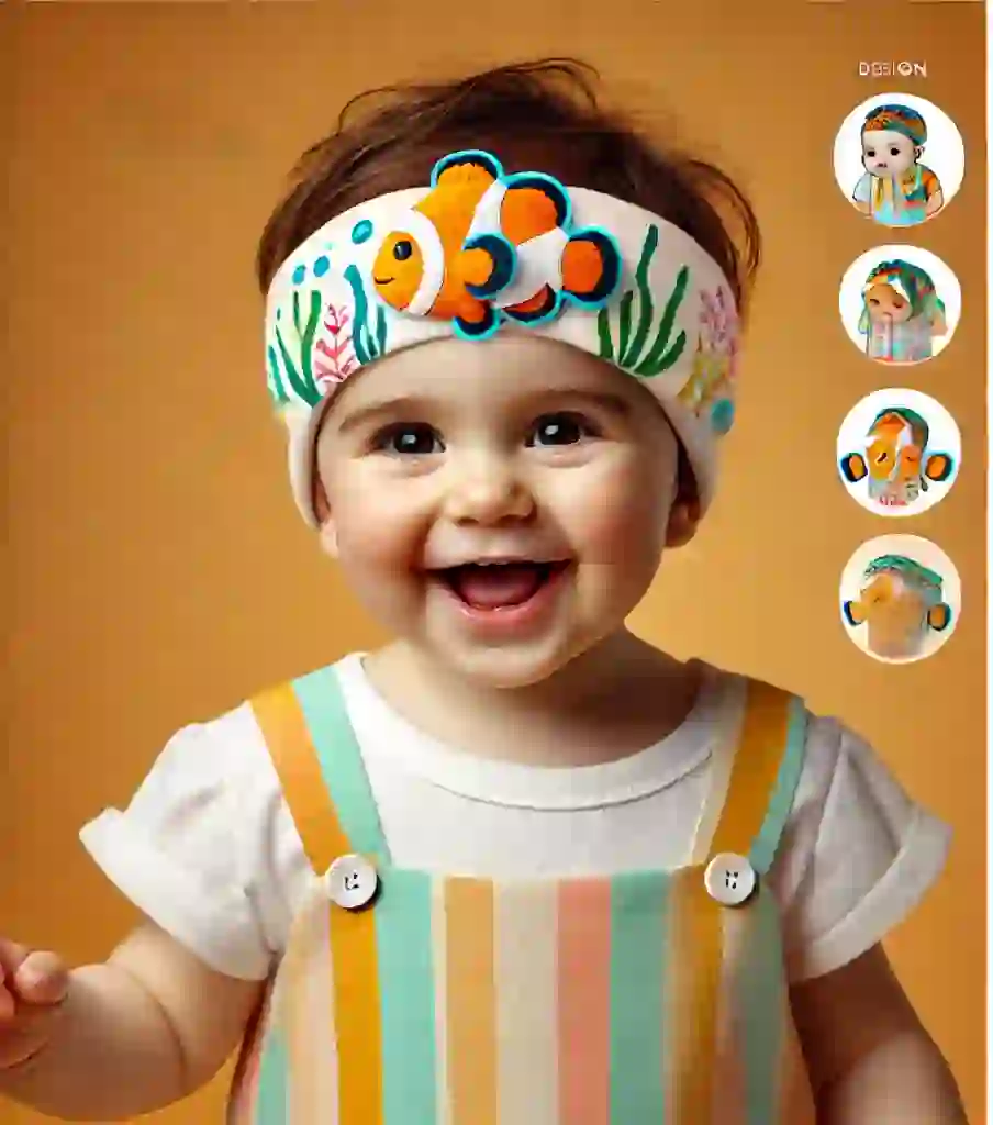 Clownfish-Themed Baby Headband with Plush Clownfish Toy